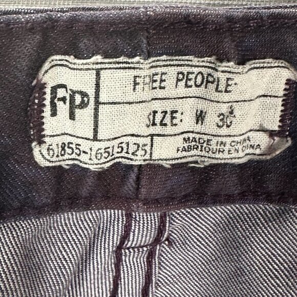 Free People Jeans Womens 30 Purple Cotton Stretch Geometric Aztec Print Tapered - Picture 8 of 8